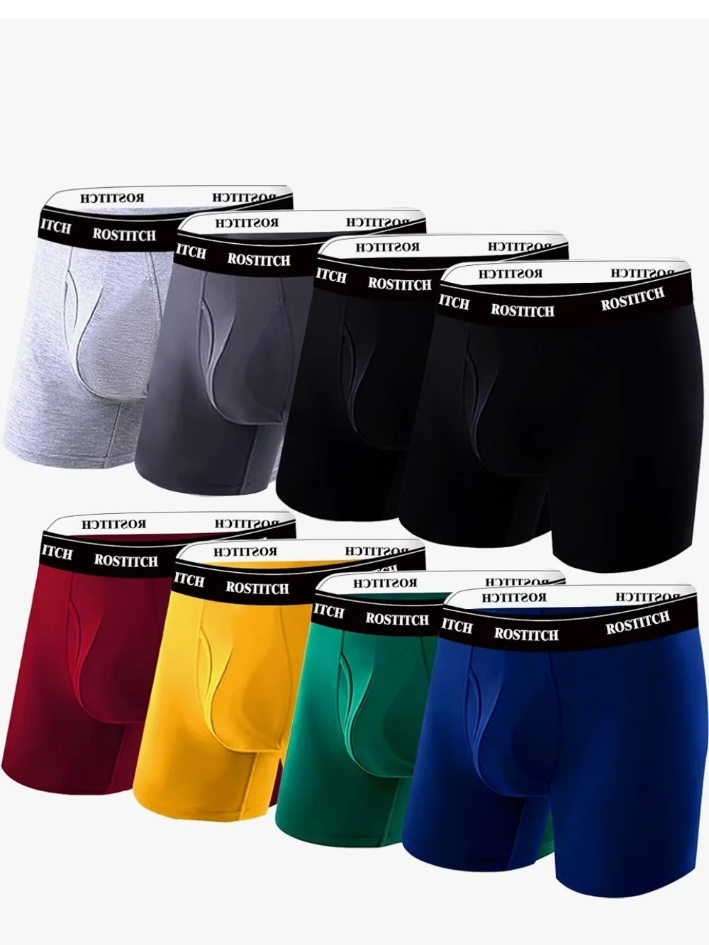 New In Pack -Rostitch Men's underwear Cotton Boxer Briefs 8pack Multipack (3XL)
